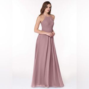 Azazie Ginger Dusty Rose, bridesmaids dress. Full length